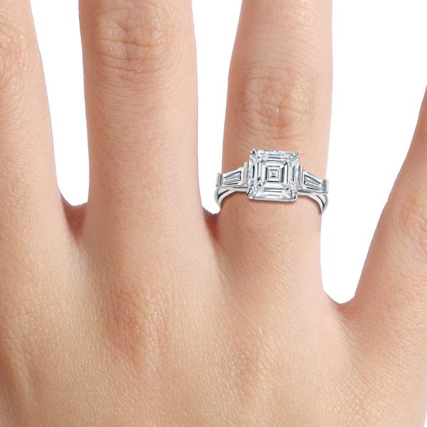 Jeraldine Asscher Three Stone Engagement Ring 14K / 18K Solid Gold
