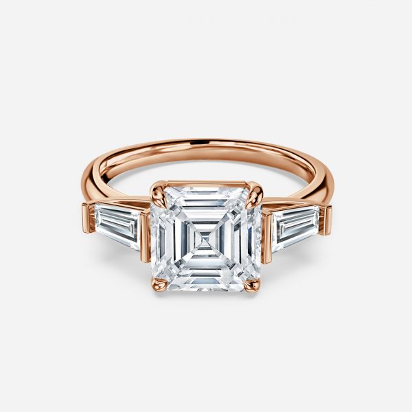 Jeraldine Asscher Three Stone Engagement Ring 14K / 18K Solid Gold