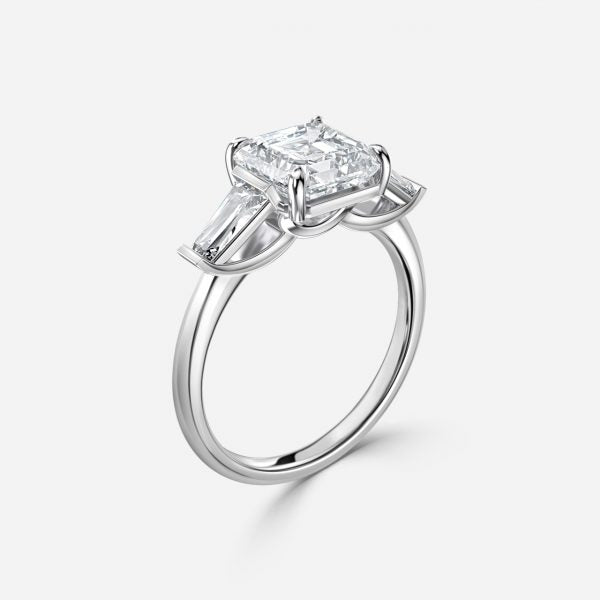 Jeraldine Asscher Three Stone Engagement Ring 14K / 18K Solid Gold