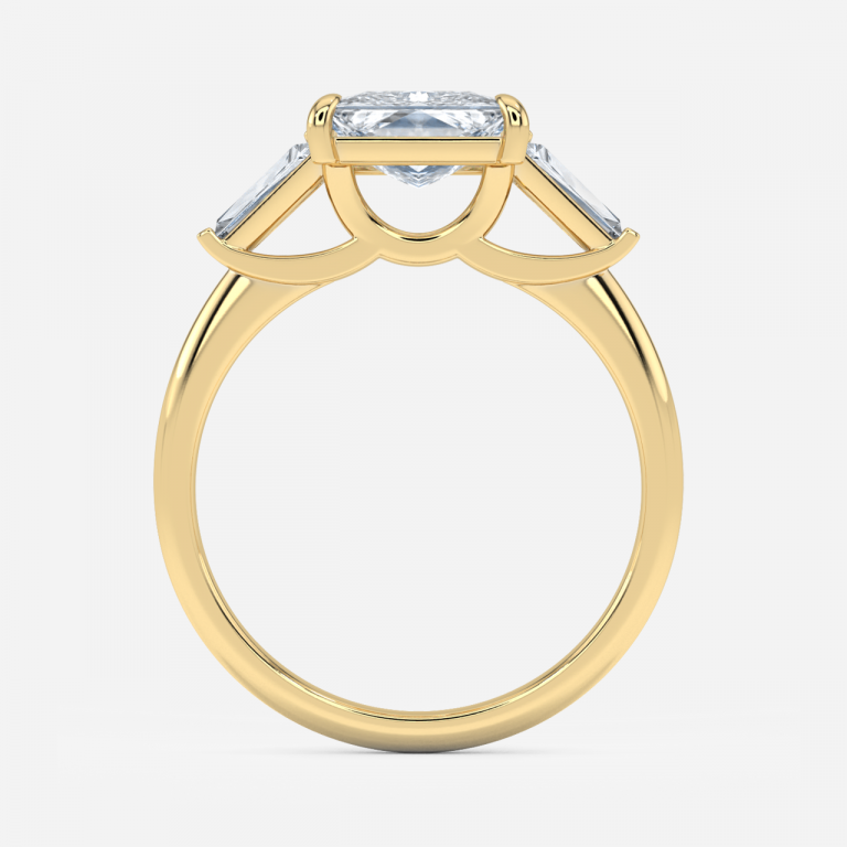 Jeraldine Princess Three Stone Engagement Ring 14K / 18K Solid Gold