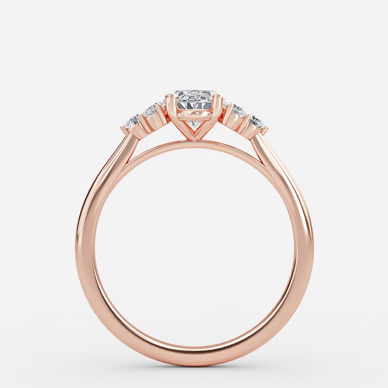 Nika Oval Cluster Engagement Ring 14K / 18K Solid Gold