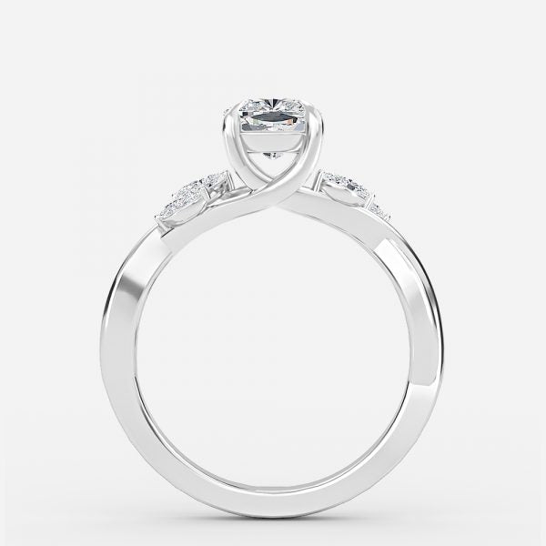 Aura Cushion Unique Diamond Engagement Ring 14K / 18K Solid Gold
