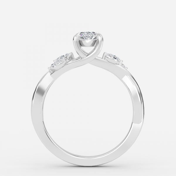 Aura Marquise Unique Diamond Engagement Ring 14K / 18K Solid Gold