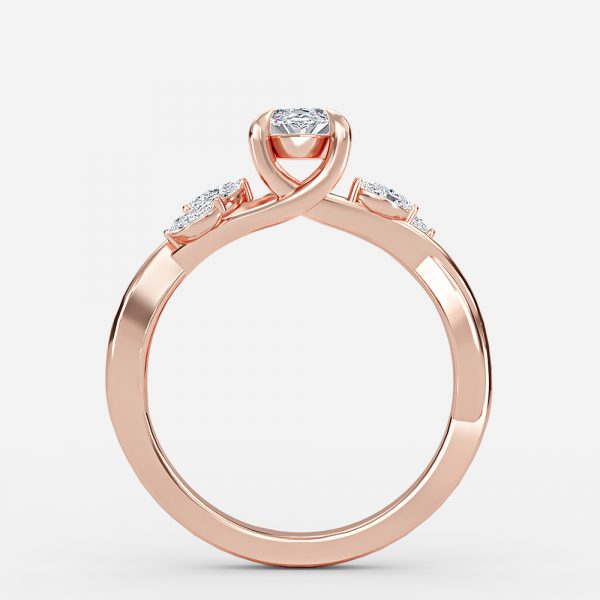 Aura Marquise Unique Diamond Engagement Ring 14K / 18K Solid Gold