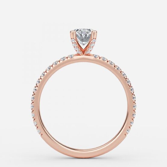 Jose Oval Unique Diamond Engagement Ring 14K / 18K Solid Gold