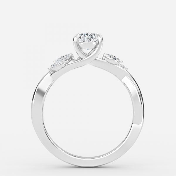 Aura Pear Unique Diamond Engagement Ring 14K / 18K Solid Gold