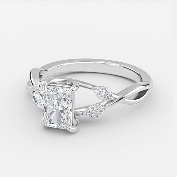Aura Radiant Unique Diamond Engagement Ring 14K / 18K Solid Gold