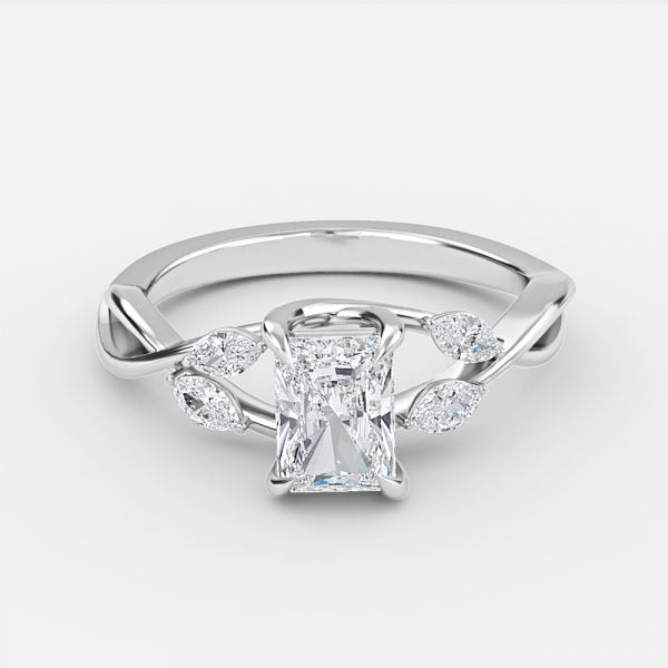 Aura Radiant Unique Diamond Engagement Ring 14K / 18K Solid Gold