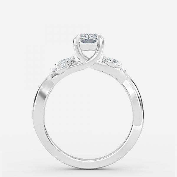 Aura Radiant Unique Diamond Engagement Ring 14K / 18K Solid Gold