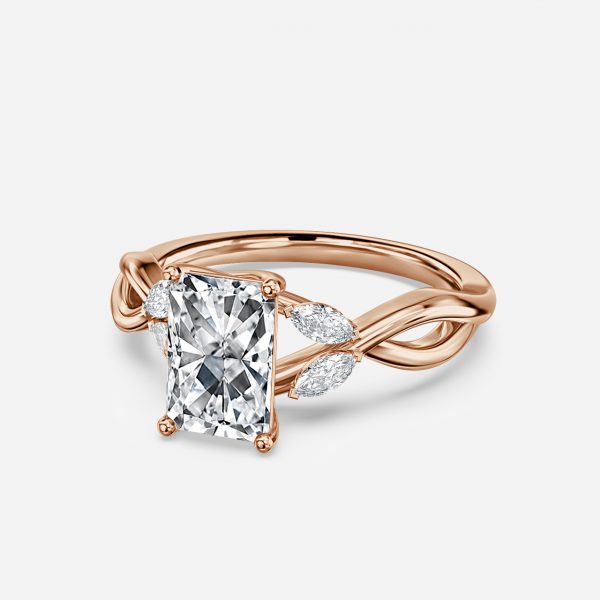 Aura Radiant Unique Diamond Engagement Ring 14K / 18K Solid Gold
