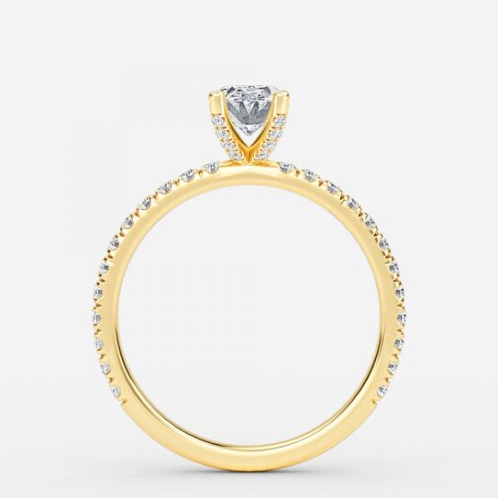 Jose Oval Unique Diamond Engagement Ring 14K / 18K Solid Gold