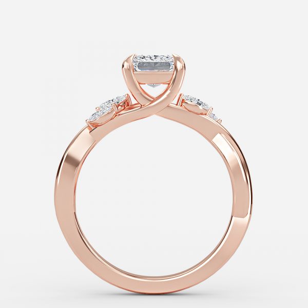 Aura Princess Unique Diamond Engagement Ring 14K / 18K Solid Gold