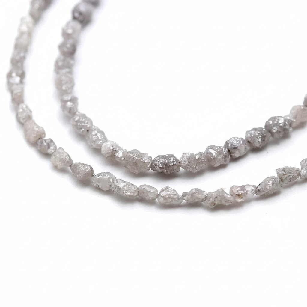 15 Inch Rough Grey Diamond Beads 2-3 mm Uncut Diamond Beads