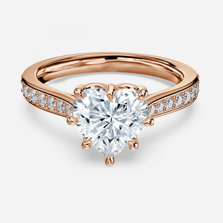 Bria Heart Vintage Engagement Ring 14K / 18K Solid Gold