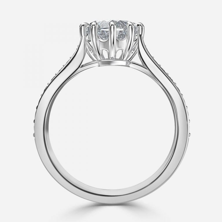 Bria Heart Vintage Engagement Ring 14K / 18K Solid Gold