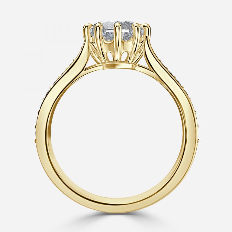 Bria Heart Vintage Engagement Ring 14K / 18K Solid Gold