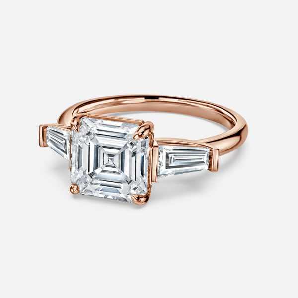 Jeraldine Asscher Three Stone Engagement Ring 14K / 18K Solid Gold