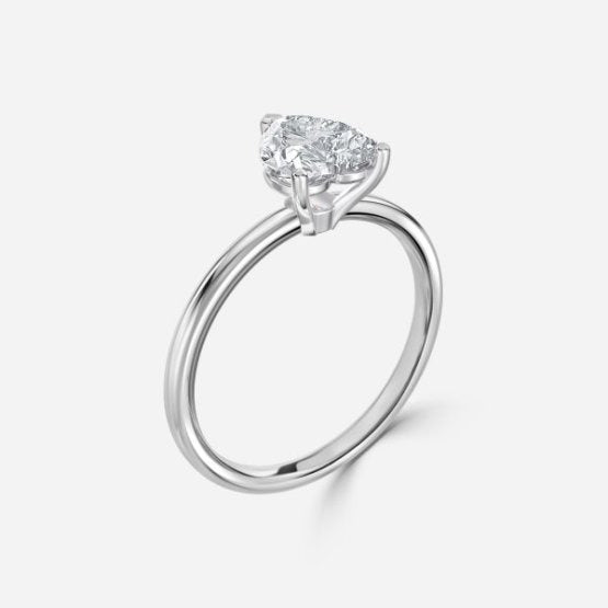 Deltic Heart Solitaire Engagement Ring 14K / 18K Solid Gold