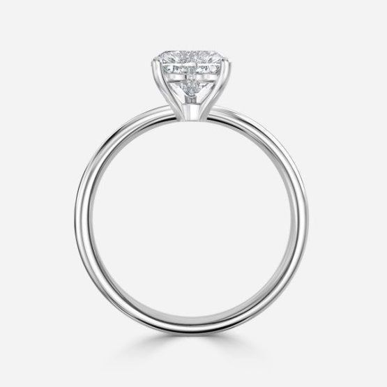 Deltic Heart Solitaire Engagement Ring 14K / 18K Solid Gold