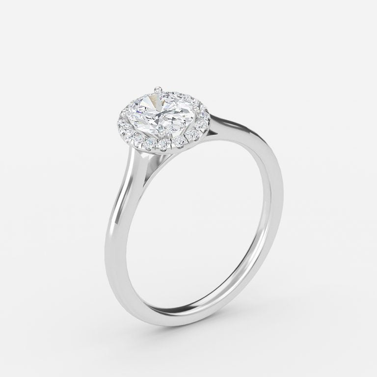 Kevi Oval Halo Engagement Ring 14K / 18K Solid Gold