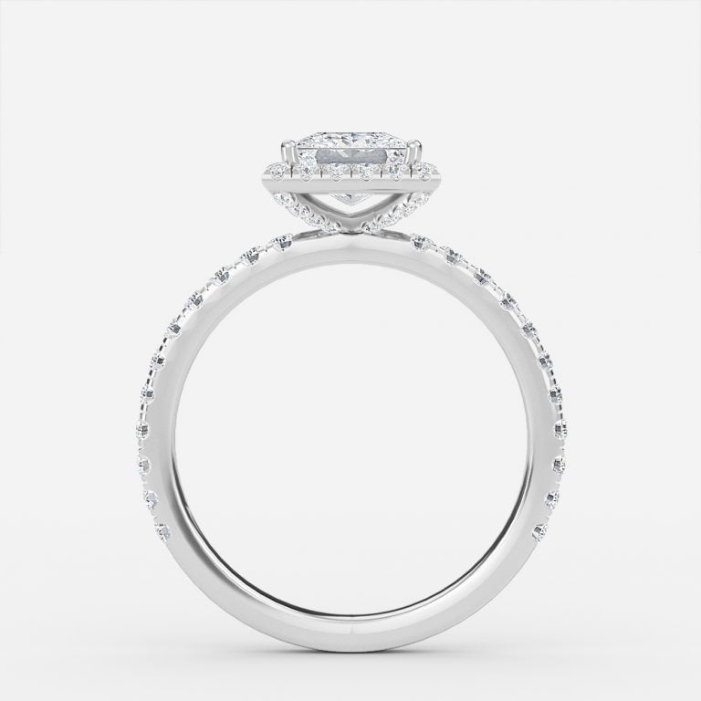 Killian Princess Halo Engagement Ring 14K / 18K Solid Gold