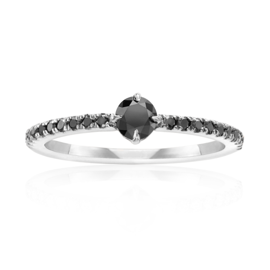 Lotus Pave Black Diamond Ring 14k Yellow Gold - Blackdiamond