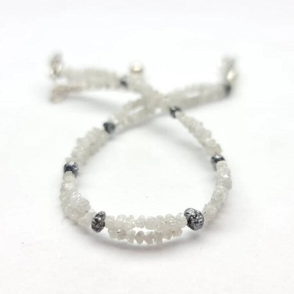white crystal rough diamond bracelets
