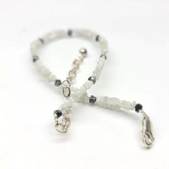 white rough diamond bracelet