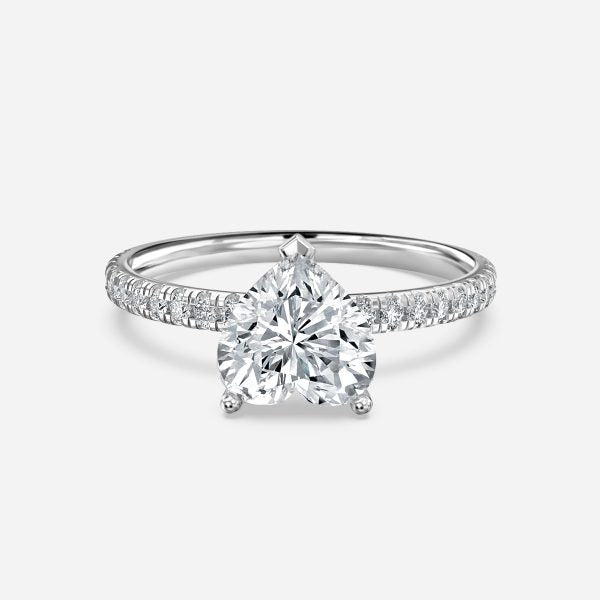 Lux Heart Diamond Band Engagement Ring 14K / 18K Solid Gold