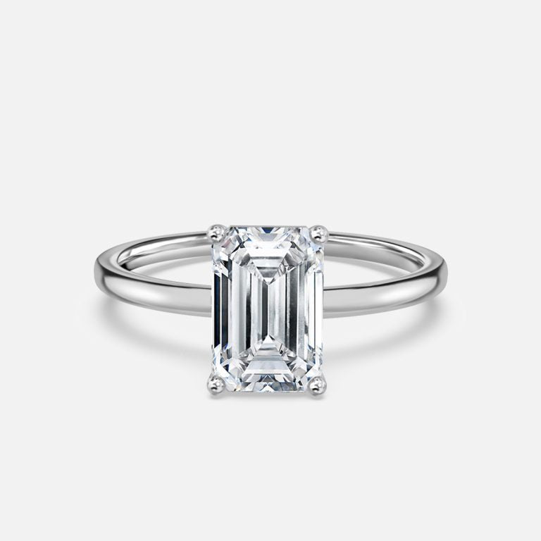 Deltic Emerald Solitaire Engagement Ring 14K / 18K Solid Gold