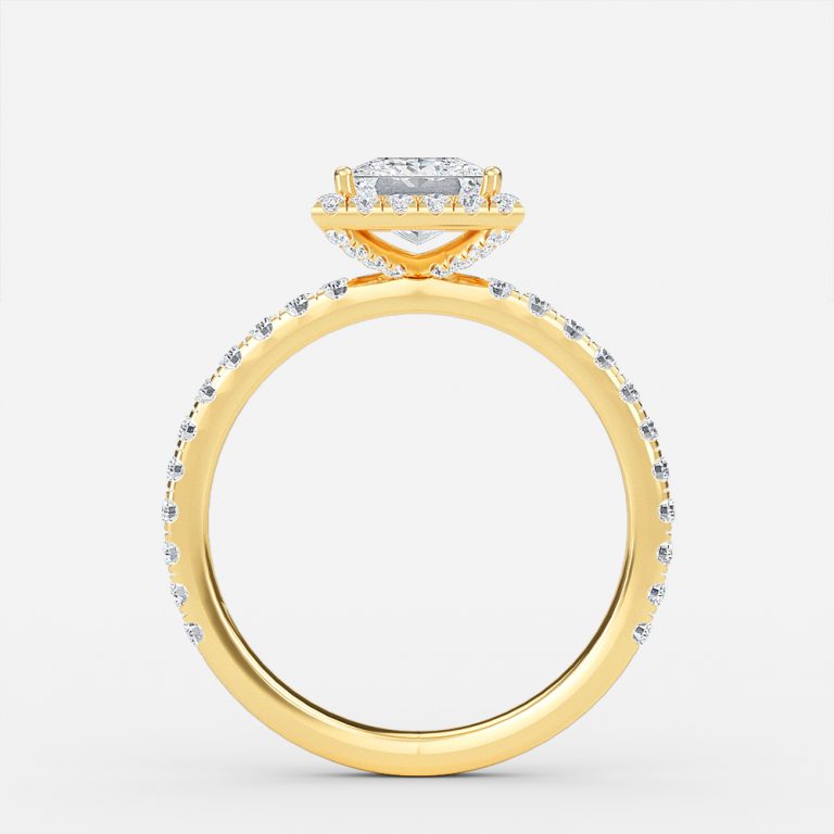 Killian Princess Halo Engagement Ring 14K / 18K Solid Gold