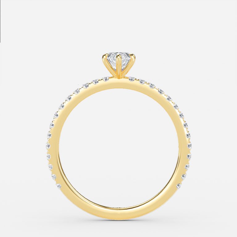 Vinston Marquise Diamond Band Engagement Ring 14K / 18K Solid Gold
