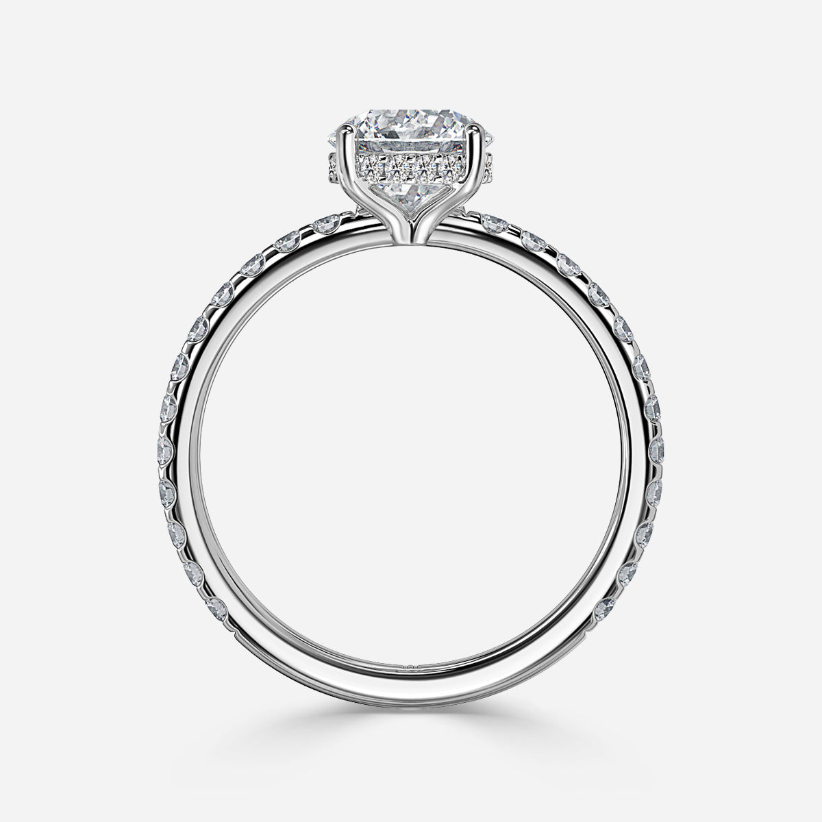 18K Solid Gold 1 Carat D VVS1 Round Engagement Ring Ivy Grace