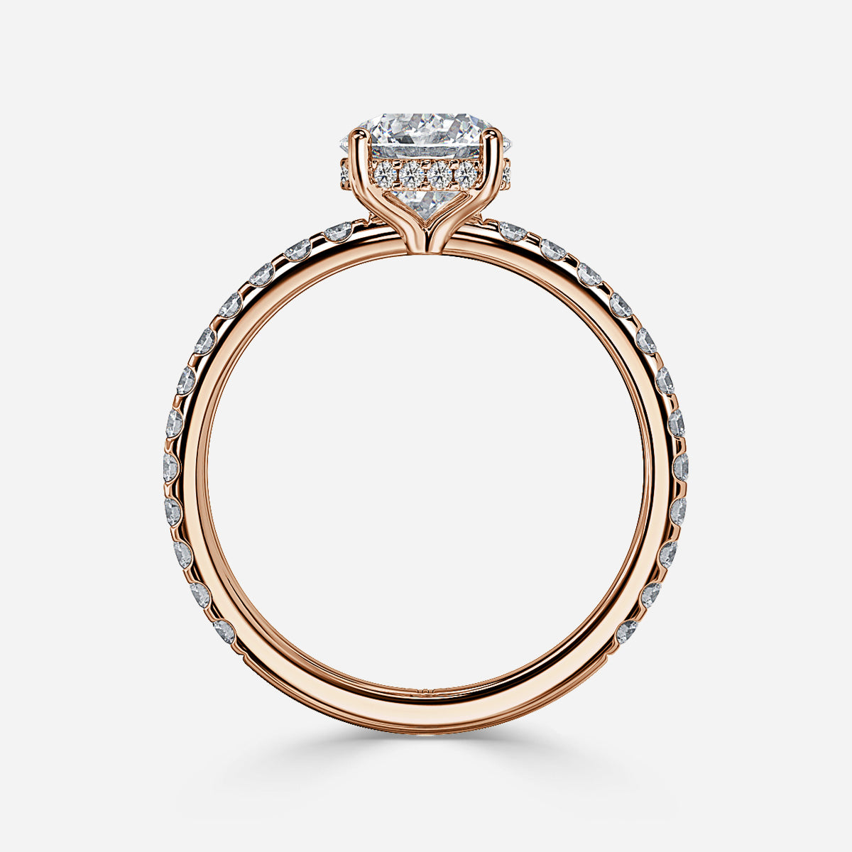 18K Solid Gold 1 Carat D VVS1 Round Engagement Ring Ivy Grace