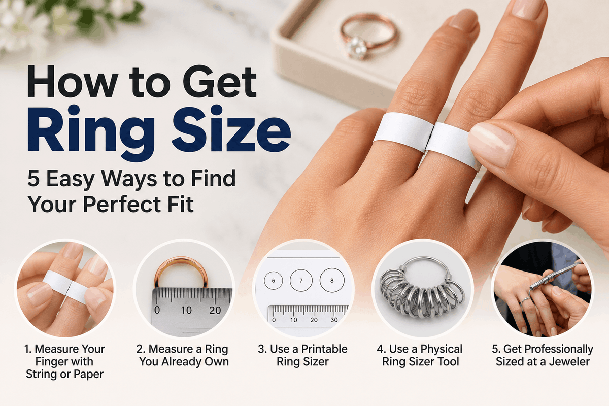 Measuring a finger at home to find ring size