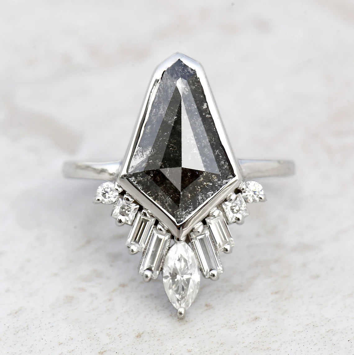 Salt & Pepper Diamond Engagement Rings