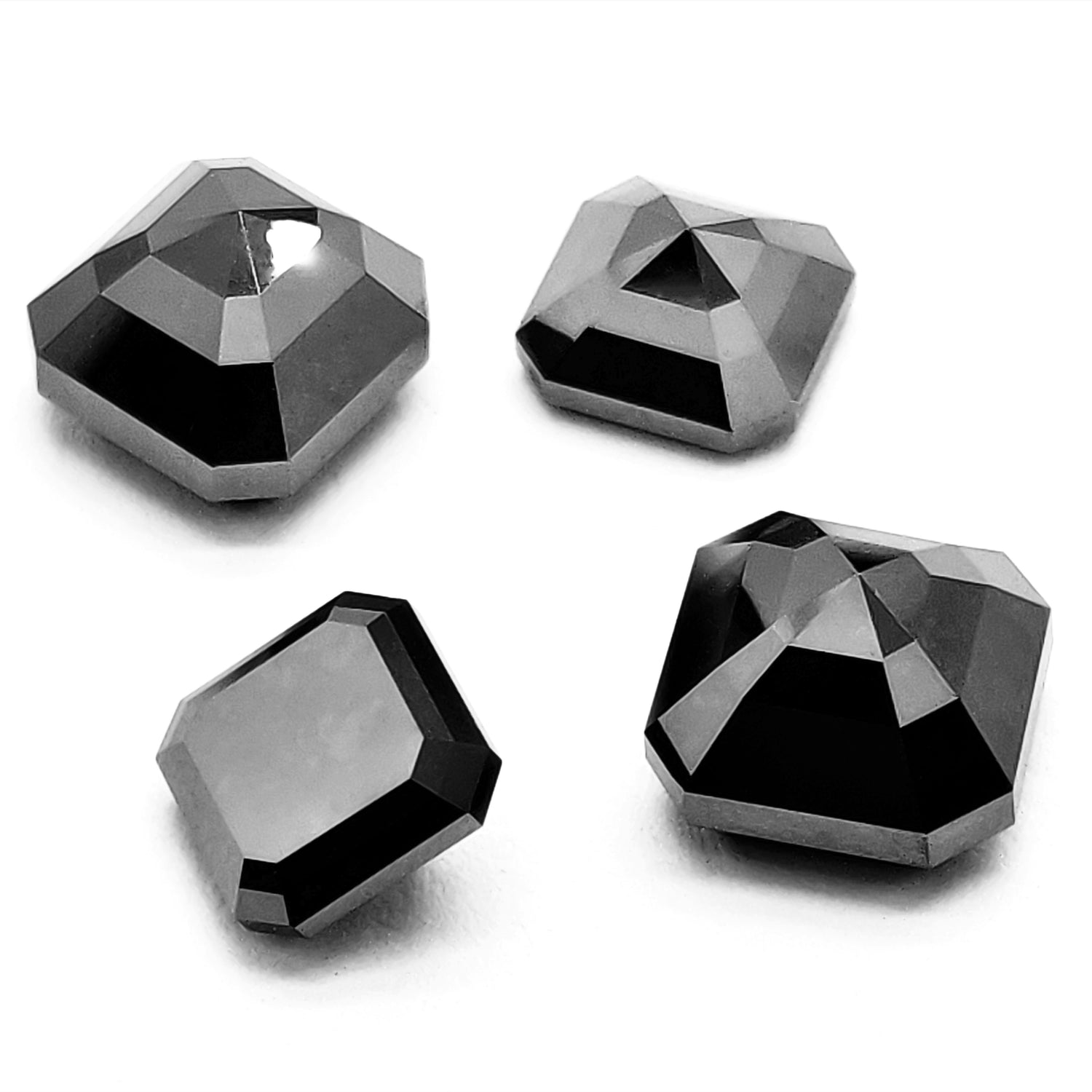 Loose Asscher Cut Black Diamonds