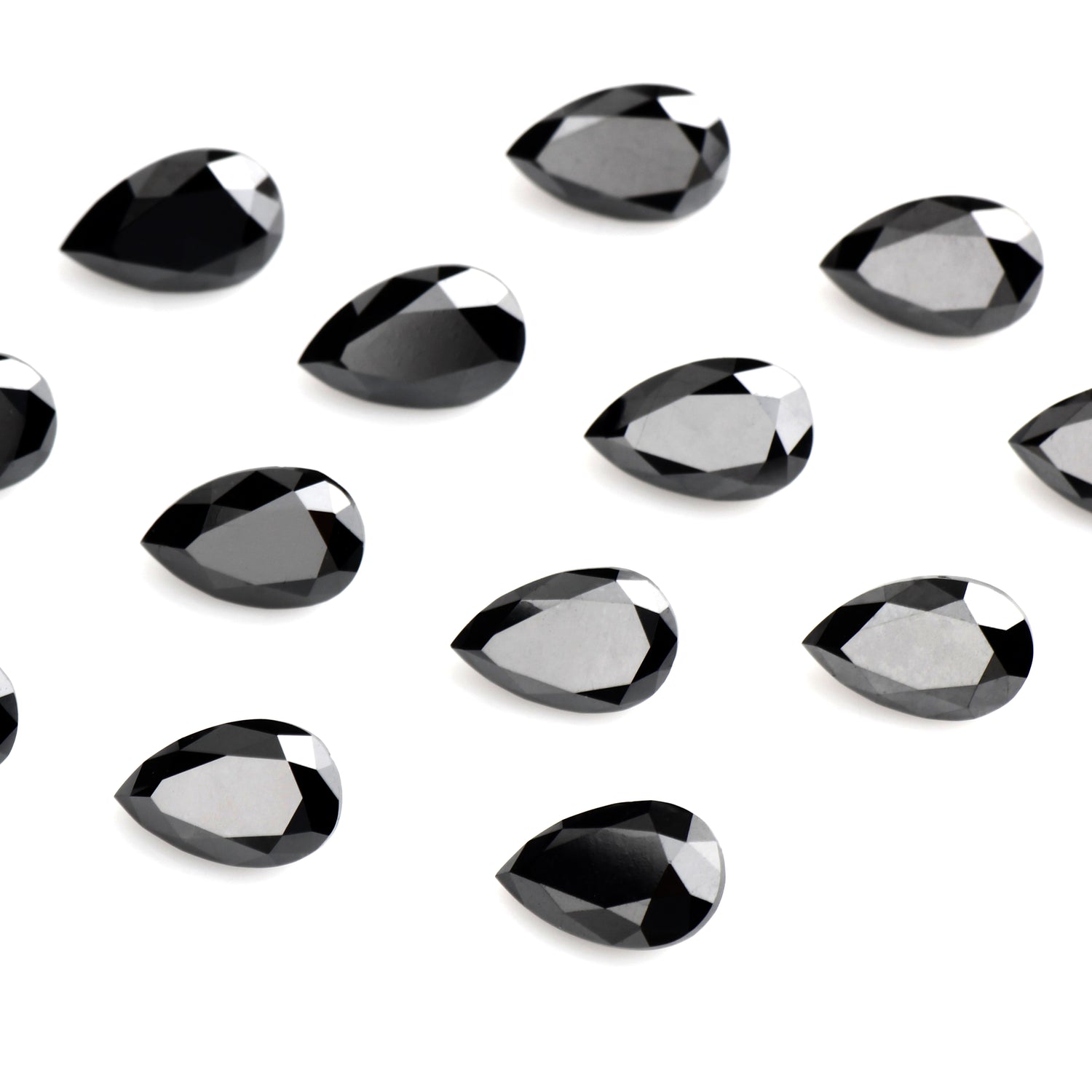 AAA Calibrated Pear Cut Black Diamonds