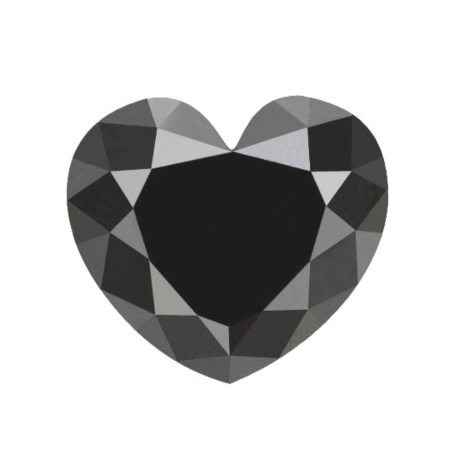 AAA Heart Shape Black Diamonds