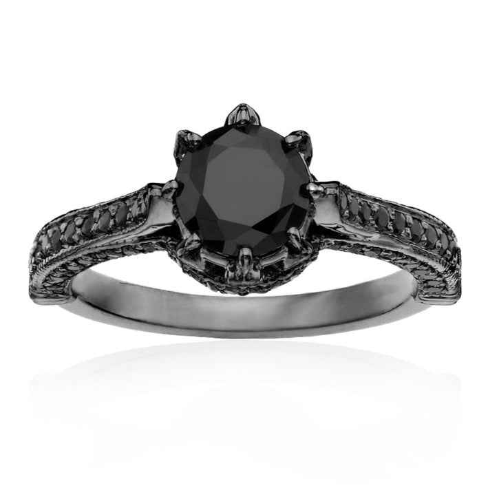 Black Ring with Black Diamond