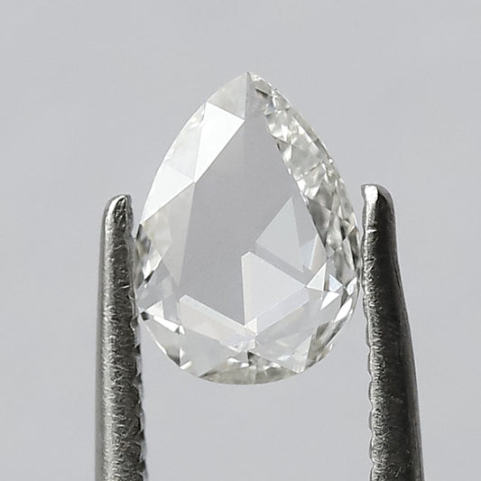 0.31 Carat White Pear Rose Cut FG Color VS Clarity Diamond 6 MM