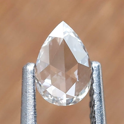 0.31 Carat White Pear Rose Cut GH Color VS Clarity Diamond 6 MM