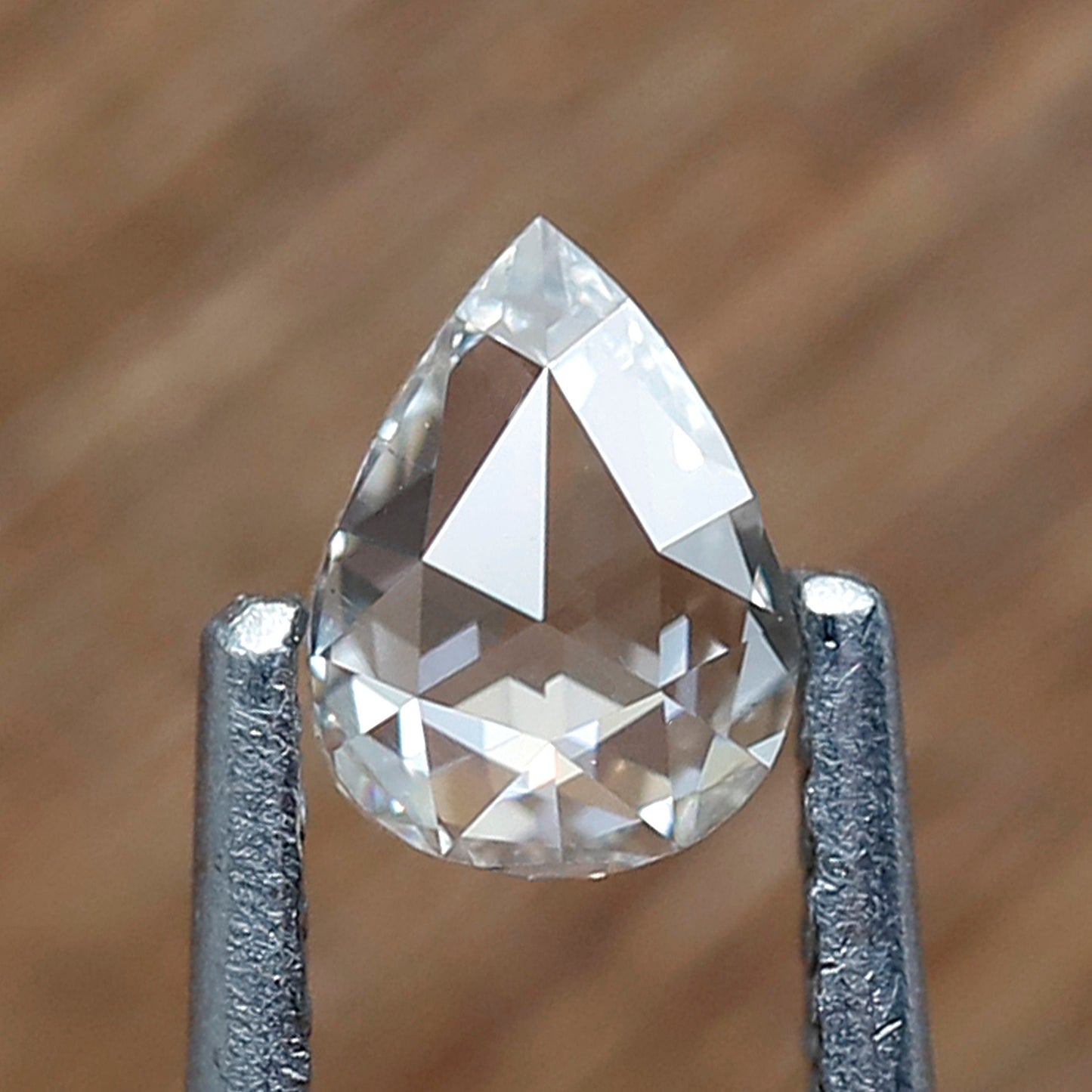 0.33 Carat White Pear Rose Cut GH Color VS Clarity Diamond