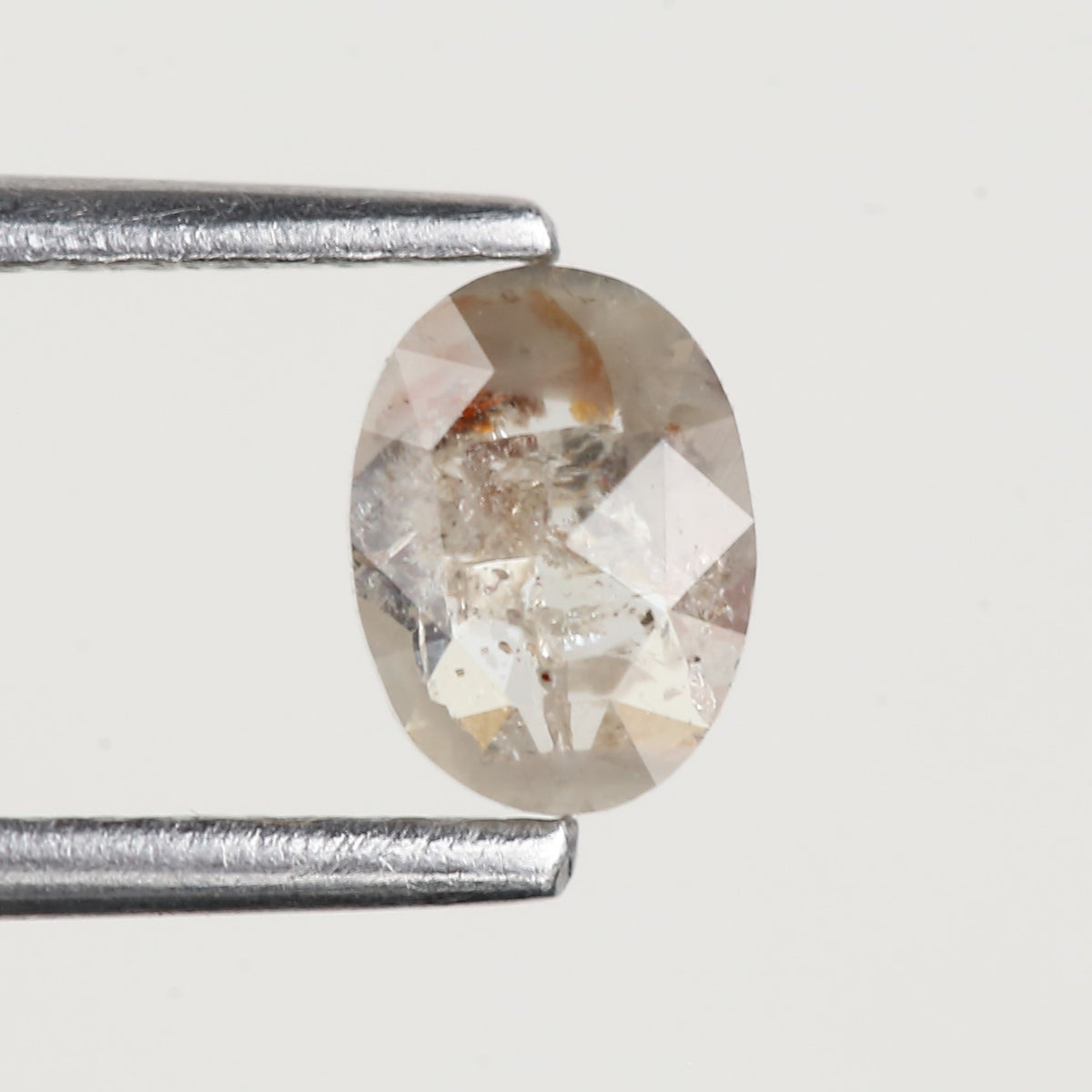 0.34 Carat Natural Gray Oval Rose Cut Salt and Pepper Diamond 5.80 MM