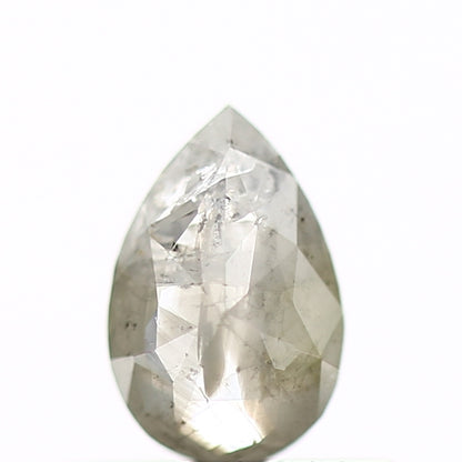 0.42 Carat Natural Rose Cut Gray Pear Salt Pepper Diamond_SDM384