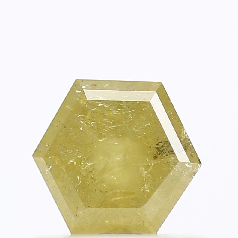 0.46 Carat Natural Yellow Hexagon Salt And Pepper Diamond 5.60 MM