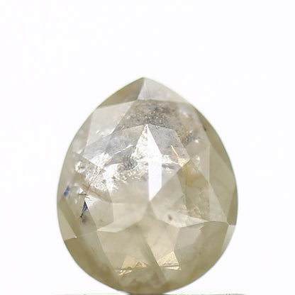 Natural Rose Cut Gray Pear Rustic Diamond