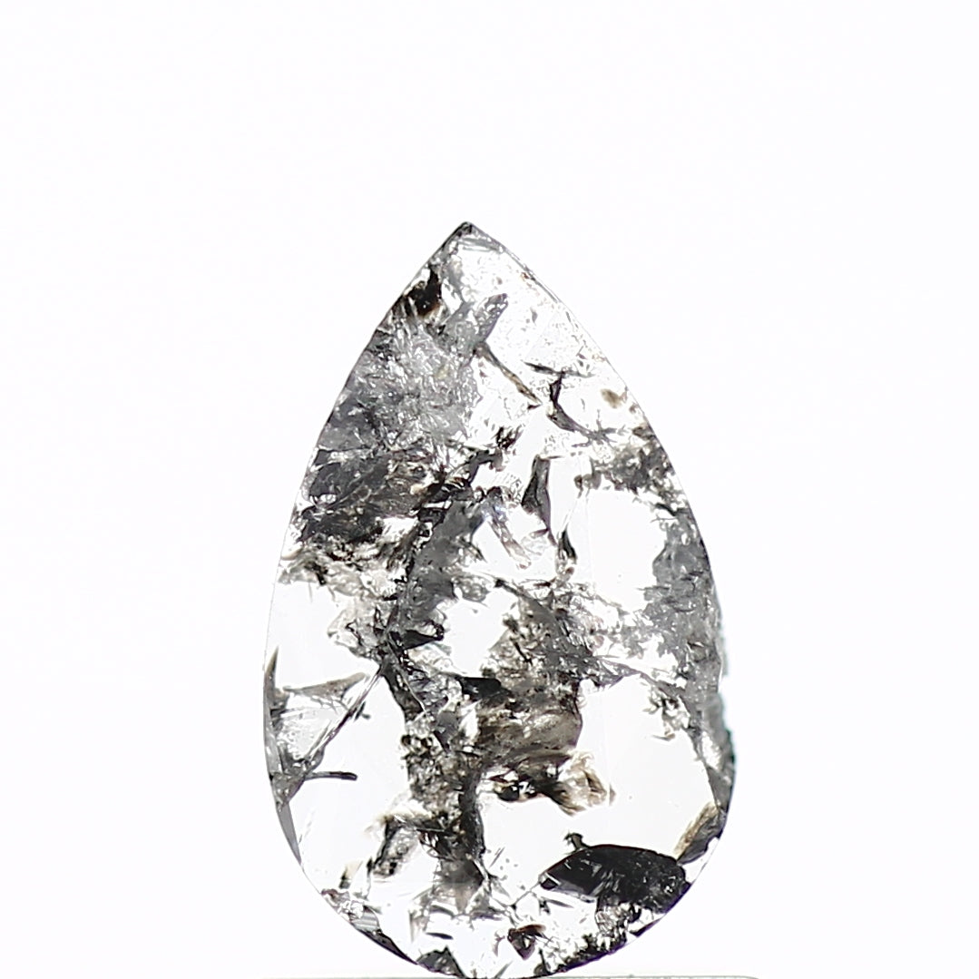 0.54 Carat Pear Slice Salt and Pepper Natural Diamond SDM979