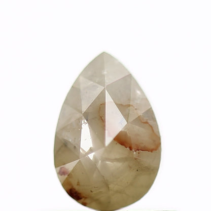 0.59 Carat Natural Rose Cut Pear Gray Rustic Diamond SDM282