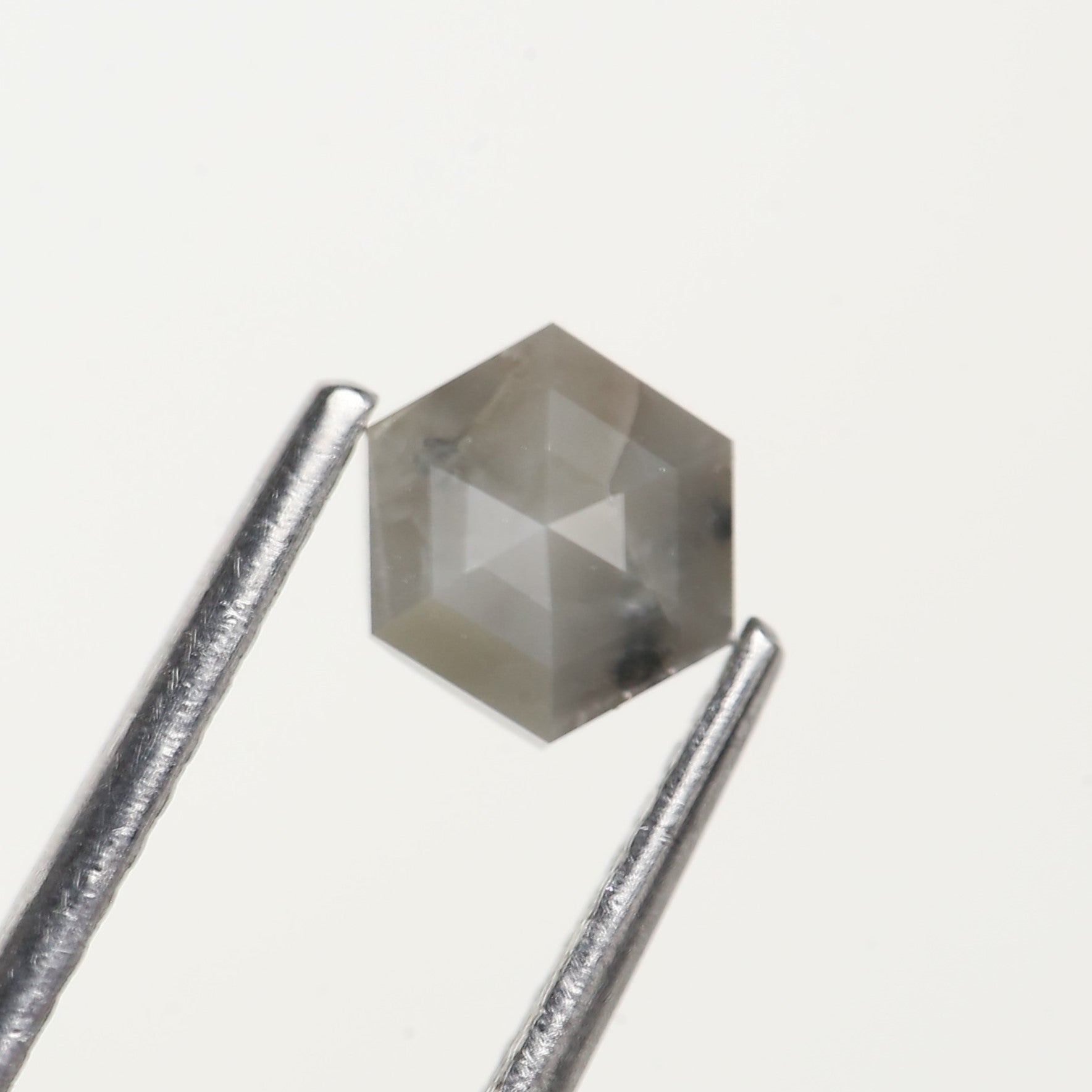 0.63 Carat Natural Grey Hexagon Salt and Pepper Diamond 5.5 MM